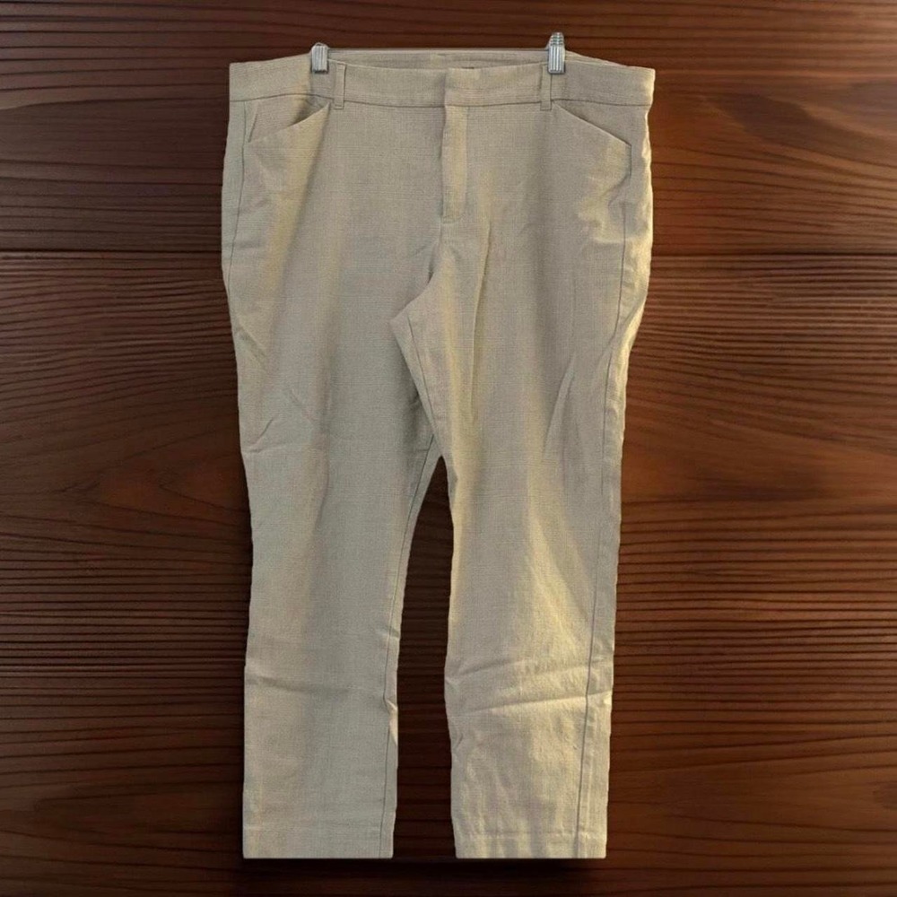 Old Navy cream plaid high rise skinny pants Size 18
